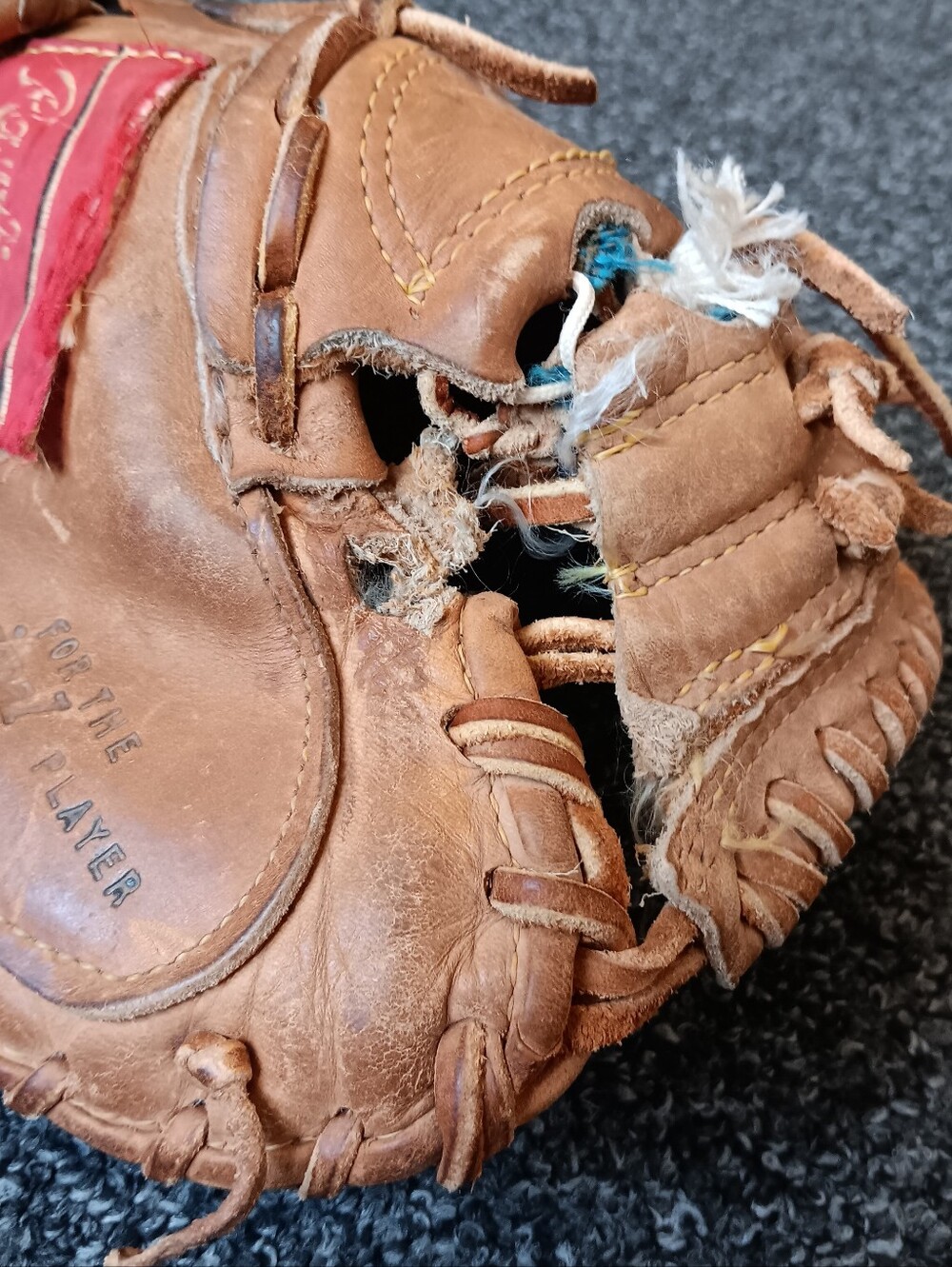 USA Rawlings Vintage Johnny Bench Leather Catchers Mitt, Baseball, Sports Glove - Picture 14 of 16